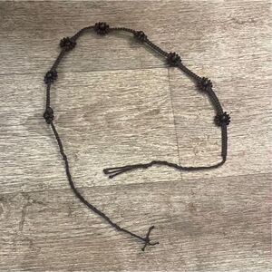 Boho Brown Flower Beaded Belt Small